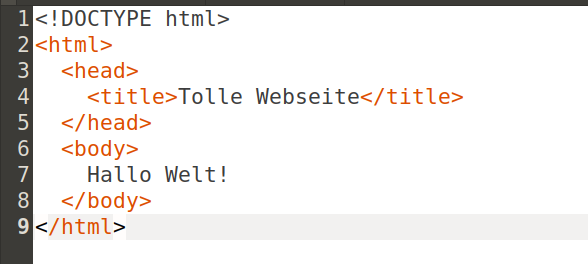 Beispielcode HTML-Grundgerüst